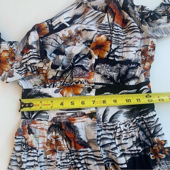 Maje Mini Dress Womens Sz 1 Rolina Hawaiian Print Button Front Tropical Pockets - Picture 6 of 13